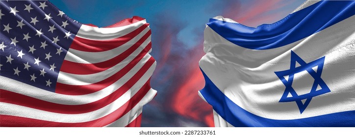 israel and american flags backgrounds - Shutterstock ID 2287233761