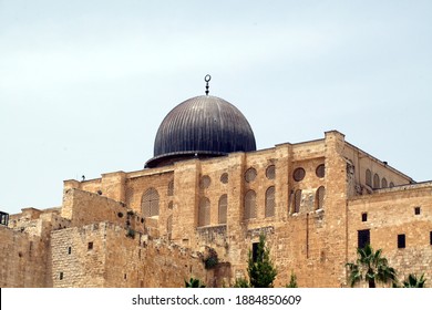 Israel ancient architecture building Jerusalem monochrome gray . Israel, Jerusalem, June 2018