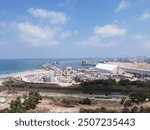 Israel. Ashdod. Coast of the Mediterranean Sea. Aerial photo.