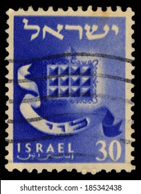 ISRAEL - CIRCA 1955: A Stamp Printed In Israel Shows Coat Of Arms Of Levi - High PriestÃ¢Â?Â?s Breastplate, Circa 1955