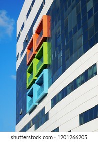 Israel, Haifa - September 12, 2018: Ruth Rappaport Children's Hospital (Rambam Health Care Campus) Western Facade