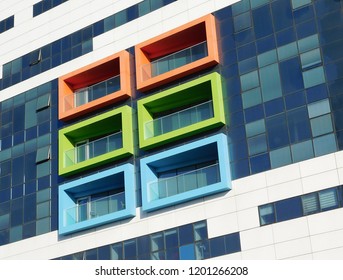 Israel, Haifa - September 12, 2018: Ruth Rappaport Children's Hospital (Rambam Health Care Campus) Western Facade