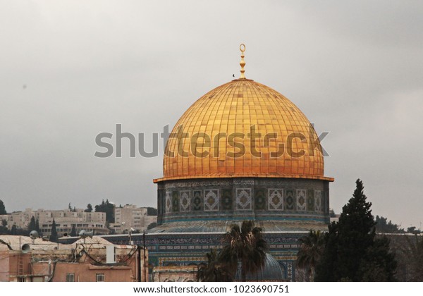 Israel Jerusalem Temple Mount Dome Rock Stock Photo Edit
