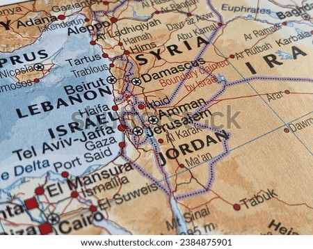 Israel, Syria, Iran, Jordan, Lebanon, Map