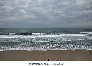 Israel. Tel Aviv. Winter Beach. Waves