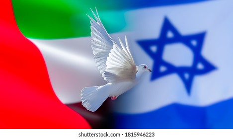 Israel, United Arab Emirates, UAE Flag With Dove Of Peace, Peace Agreement 2020