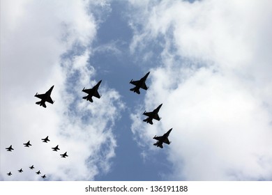 Israeli Air Force   Jet Fighters At Parade In Honor Of Independence Day