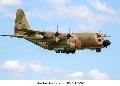 Israeli Air Force Lockheed C-130 Hercules military transport plane landing at Norvenich Airbase. Germany - August 27, 2020