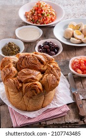 Israeli Breakfast - Traditional Yemenite Jewish Bread - Kubaneh