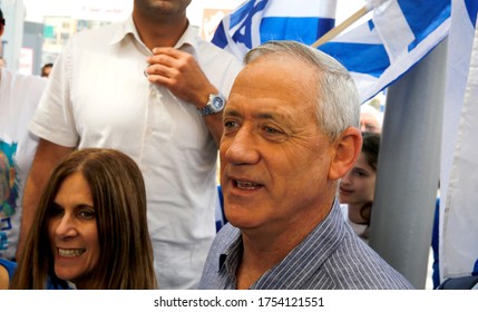 Israeli Defence Minister Benny Gantz And His Wife Revotal Attend Election Campaign In Rechovot, Israel On April 3, 2019. 