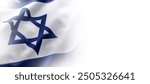 Israeli flag blowing in the wind - Web Banner.