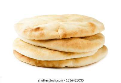 Israeli, geek flat bread pita isolated on white background - Powered by Shutterstock