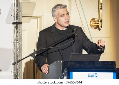 Israeli Politician Yair Lapid Giving An Address To The Israeli Businessmen At A Conference In Tel Aviv. Israel, April 2014.