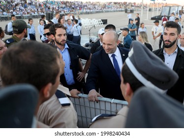 Israeli Prime Minister Nafatali Bennett During A Graduation Ceremony Of Israeli Air Force Pilots At The Hatzerim Base Near The Southern City Of Beer Sheva, On June 24, 2021.