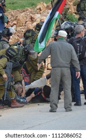 Israeli Soldiers Arrest Protesters During The Friday Protests, Nabi Saleh, West Bank, Palestine.
14/03/15