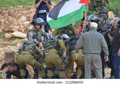 Israeli Soldiers Arrest Protesters During The Friday Protests, Nabi Saleh, West Bank, Palestine.
14/03/15