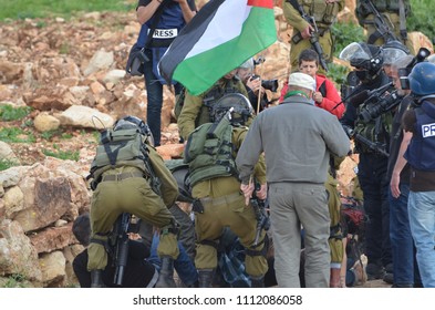 Israeli Soldiers Arrest Protesters During The Friday Protests, Nabi Saleh, West Bank, Palestine.
14/03/15