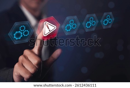 Issue and Problem Detection identifying Delays, Violations, and Hand touch unknown Risks warning signs, checks, and protective measures to manage critical situations and ensure safety.