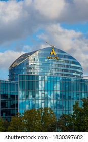 ISSY LES MOULINEAUX, FRANCE - OCTOBER 9, 2020: Headquarters Of Accor S.A., French Multinational Hospitality Company That Owns, Manages And Franchises Hotels, Resorts And Vacation Properties