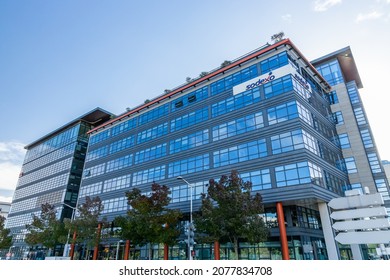 Issy-les-Moulineaux, France - September 2021 : Sodexo Headquarters Building Exterior, A French Food Services And Facilities Management Company Near Paris, France