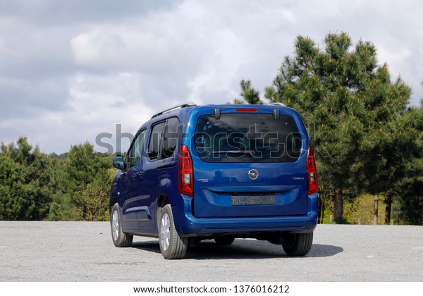 ISTANBUL - APRIL 21, 2019 : The fifth generation\
Opel Combo Turbo D. Opel\'s light commercial vehicle model. Produced\
under the roof of PSA\
group.