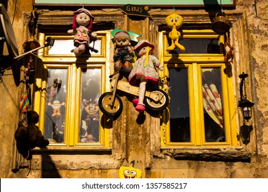 Istanbul, Balat / Turkey March 31.2019: Decorated Soup Kitchen Windows, The Soup Kitchen Servicing Only For Kids.