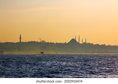 Istanbul beautiful silhouette on the bosphorus