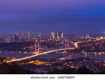 Istanbul Bosphorus Bridge aerial view.