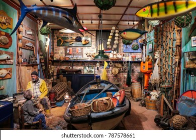 ISTANBUL - DECEMBER 26: The Authentic Fisherman's Shelter Profile At The Rahmi M Koç Museum On December 26, 2017 In Istanbul