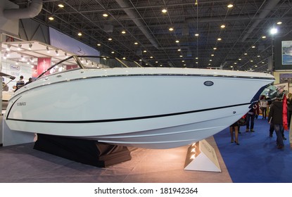 ISTANBUL - FEBRUARY 22: Cobalt Boat In CNR Avrasya Boat Show On February 22, 2014 In Istanbul, Turkey.