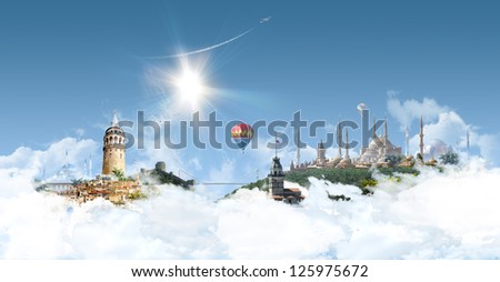 Similar – Image, Stock Photo land in sight Blue Ocean