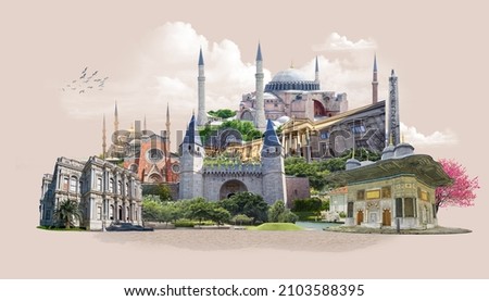 istanbul historical peninsula church mosque fountain