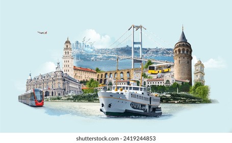 istanbul historical peninsula ferry bridge metro - Powered by Shutterstock