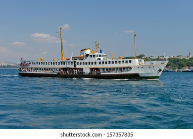 ISTANBUL - JANUARY 20: The Passengers Come Aboard For A Guided Tour On January 20, 2013 In Istanbul, Turkey. Maritime Transport Is A Very Common Type Of Transportation In Istanbul.