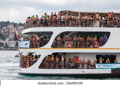 Istanbul, JULY 20, 2014 - The Traditional 26th Samsung Bosporus Cross Continental Swimming Race, With 1729 Sportsman From 45 Countries Took Place Last 21st July - Reported The Local Media.