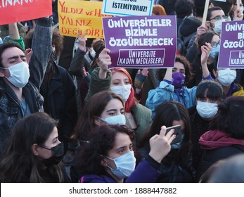  ISTANBUL, KADIKOY, TURKEY - JANUARY, 6, 2021: Boğaziçi University Students Protest The Rector Appointed By The President