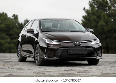 ISTANBUL - MARCH 17, 2019: The 12th generation Toyota Corolla Sedan car is a line of compact cars manufactured by Toyota is the production model, which was launched in 1966.