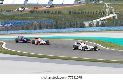 ISTANBUL - MAY 08: GP2 Cars At Second And Third Turn During GP2 Series Race 2, Istanbul Park On May 08, 2011 Istanbul, Turkey