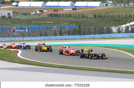 ISTANBUL - MAY 08: GP2 Cars At Second And Third Turn During GP2 Series Race 2, Istanbul Park On May 08, 2011 Istanbul, Turkey