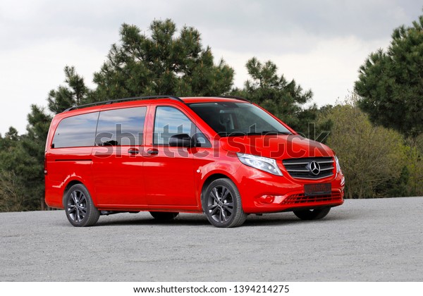 ISTANBUL - MAY 10, 2019 : Mercedes-Benz\
Vito Tourer 119 CDI produced by Mercedes Benz, light commercial\
vehicle 8+1 passenger as cargo van, pickup\
truck.