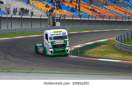 ISTANBUL - MAY 13: Jochen Hahn of MAN Castrol Hahn Racing team during fourth race of 2012 FIA European Truck Racing Championship, Istanbul Park on May 13, 2012 in Istanbul, Turkey.