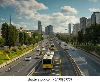 Istanbul Normal Traffic, Kadikoy District Ring Road, Metrobus Line , Istanbul, 