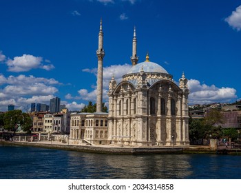 Istanbul Ortakoy Mosque And Blue Sky. Ortaköy Camii.