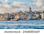 Istanbul skyline. Amazing view of the Galata Tower. Istanbul is a popular tourist destination.