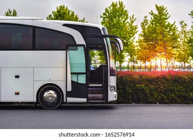 Istanbul / Turkey - 05.15.19: Travel Company Bus Mercedes-Benz Travego Greets Tourists At The Airport To Take To The Hotel. 