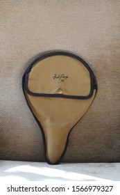 Istanbul / Turkey - 10.24.2019: Second Hand Table Tennis Racket's Cover On The Sofa.