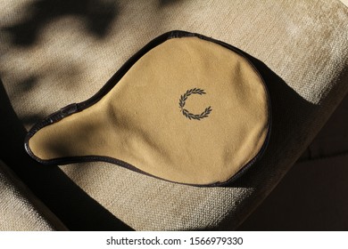 Istanbul / Turkey - 10.24.2019: Second Hand Table Tennis Racket's Cover On The Sofa.