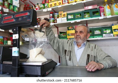 Istanbul, Turkey - 2021: Neighborhood Grocers Cannot Compete Against Supermarkets. Grocery Stores Are Closing.