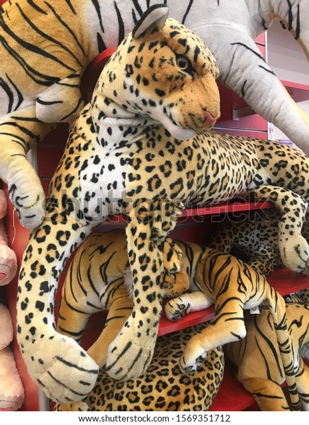 \
Istanbul / Turkey 23 November 2019:\
toys for children sold lions, hats, bears, snow\
globes