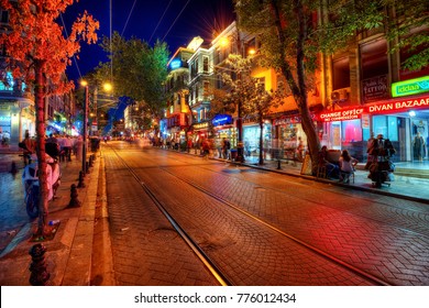 Istanbul, Turkey - 3rd August 2011: Street Market At Night